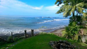 A view of La Punta in the distance. It is a long paddle out.